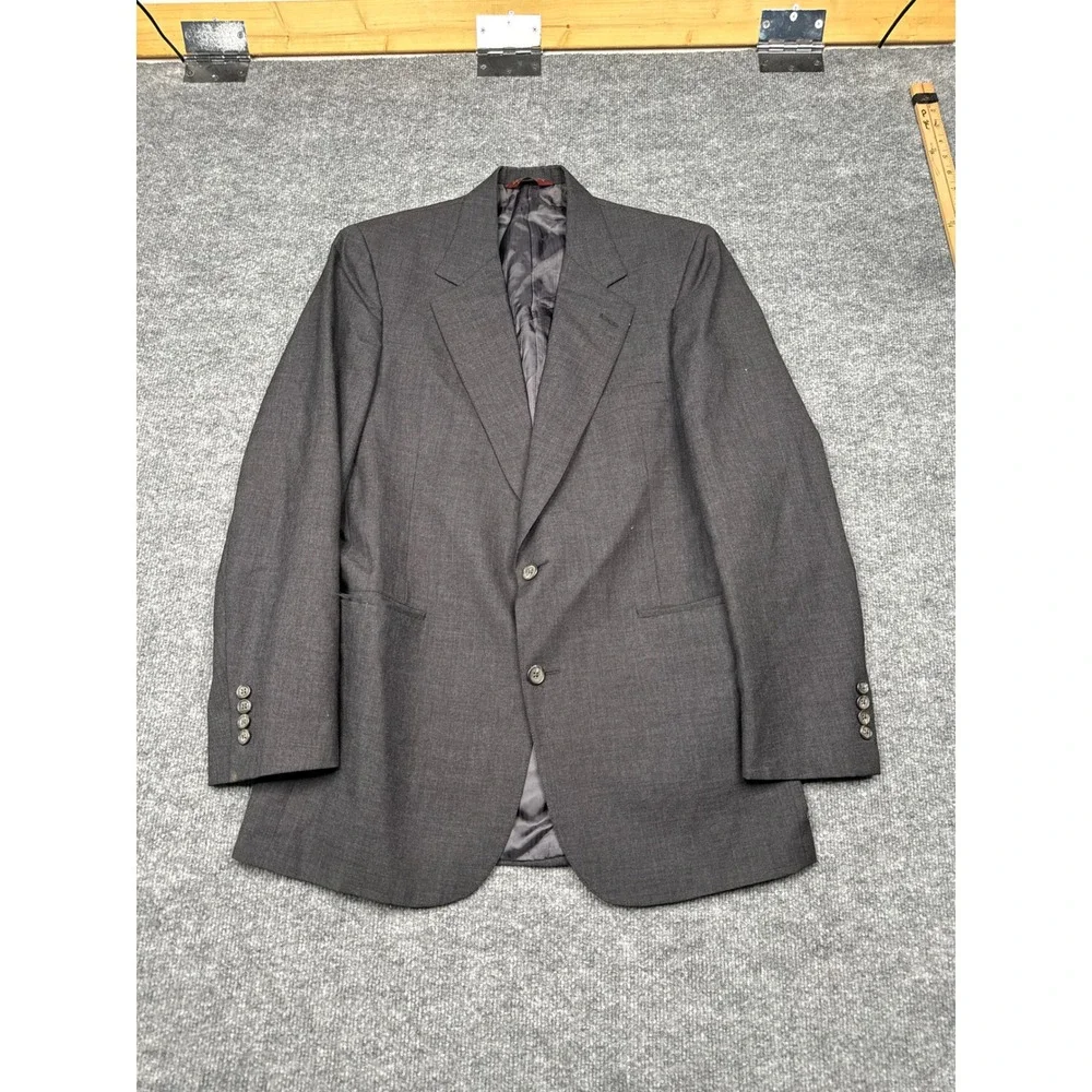 Nordstrom Blazer Men 42R Charcoal Grey Good Tailored Two Button Made in USA‎