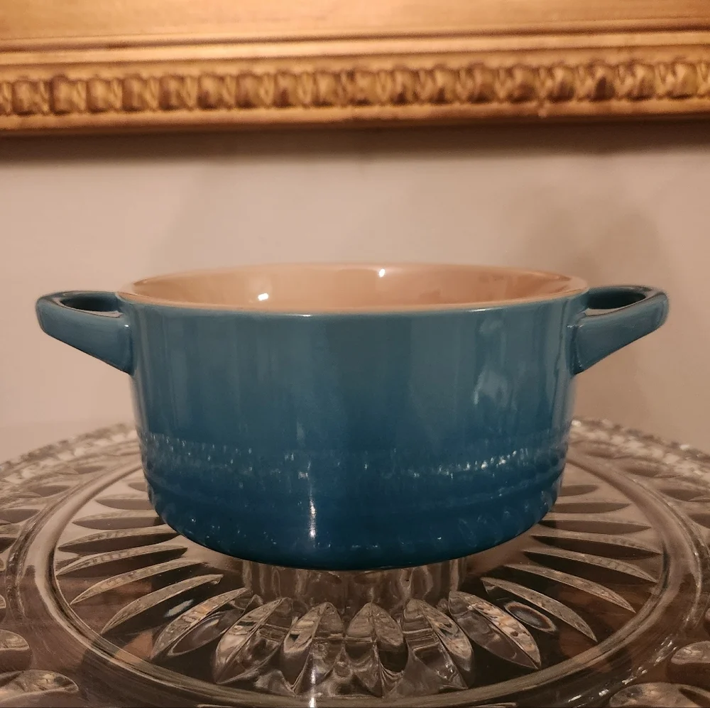 Le Creuset Mini Cocotte Stoneware Bowl | Deep Teal | 18-10 | No Lid | French Kit