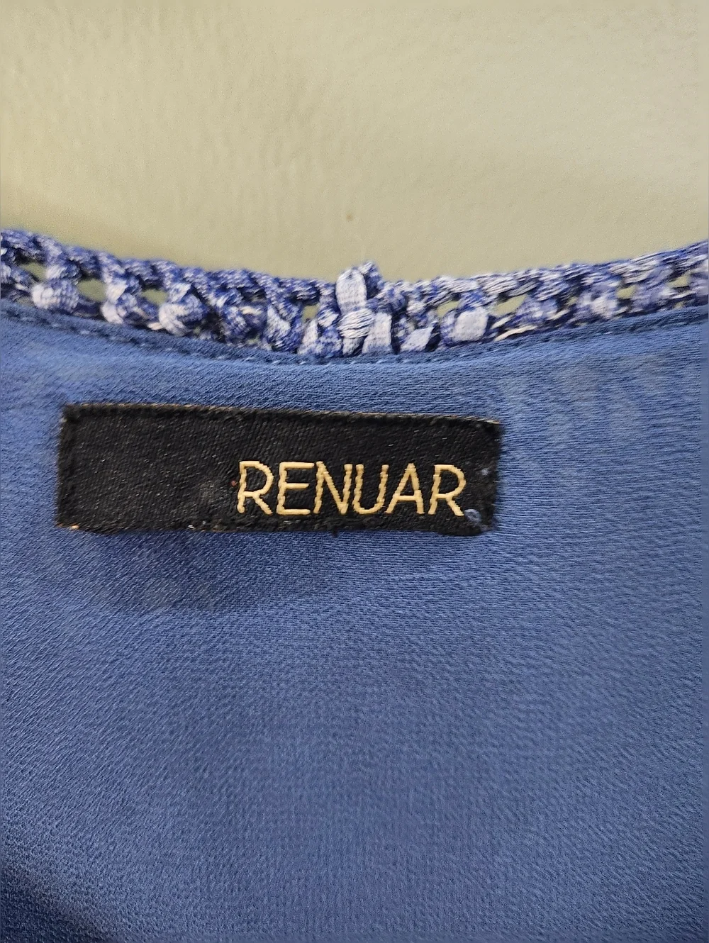 Renuar Blue Gradient Open-Knit Scoop Neck Sweater
