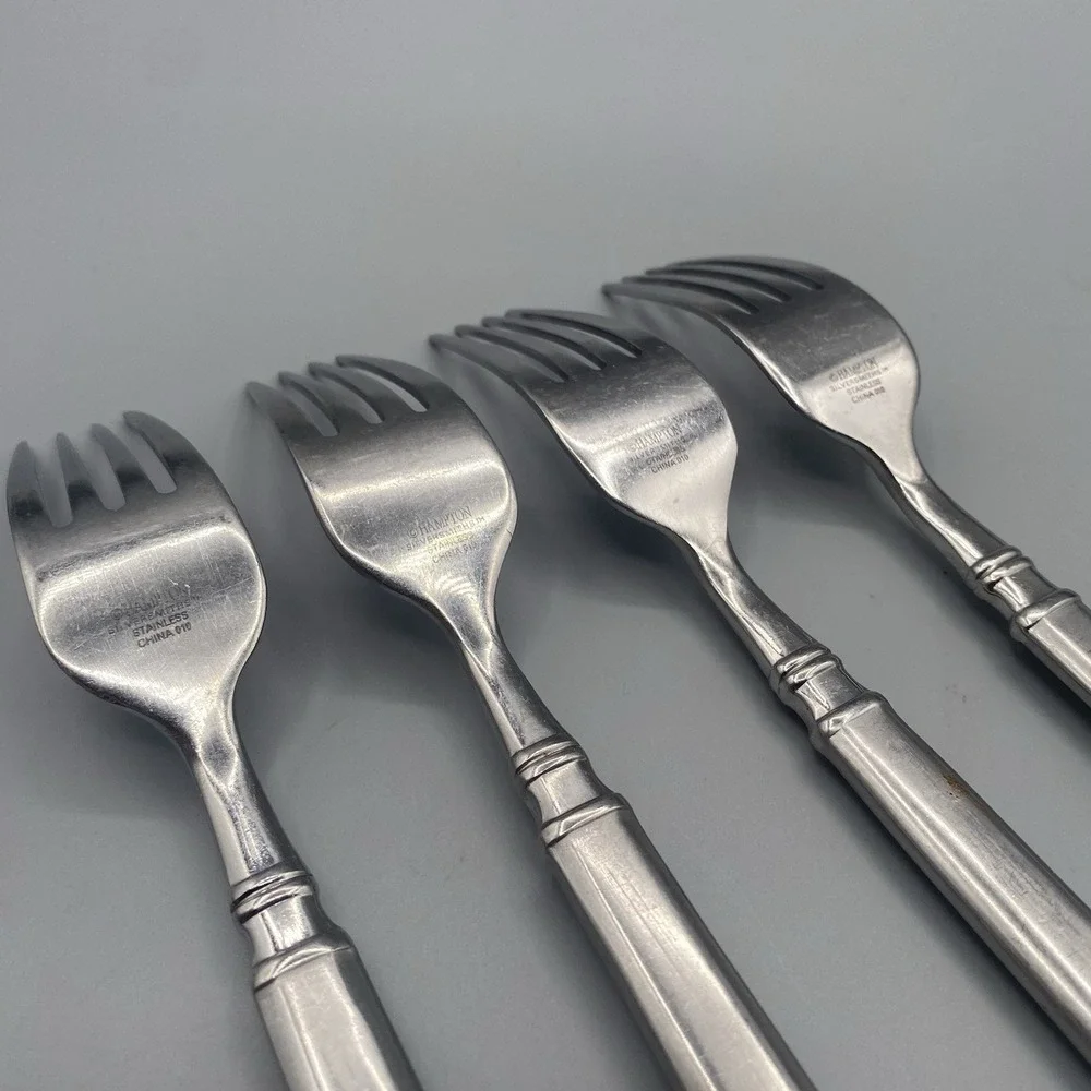Hampton Silversmiths OPTIMUM  4pcs Dinner Forks Frosted Stainless Flatware 8