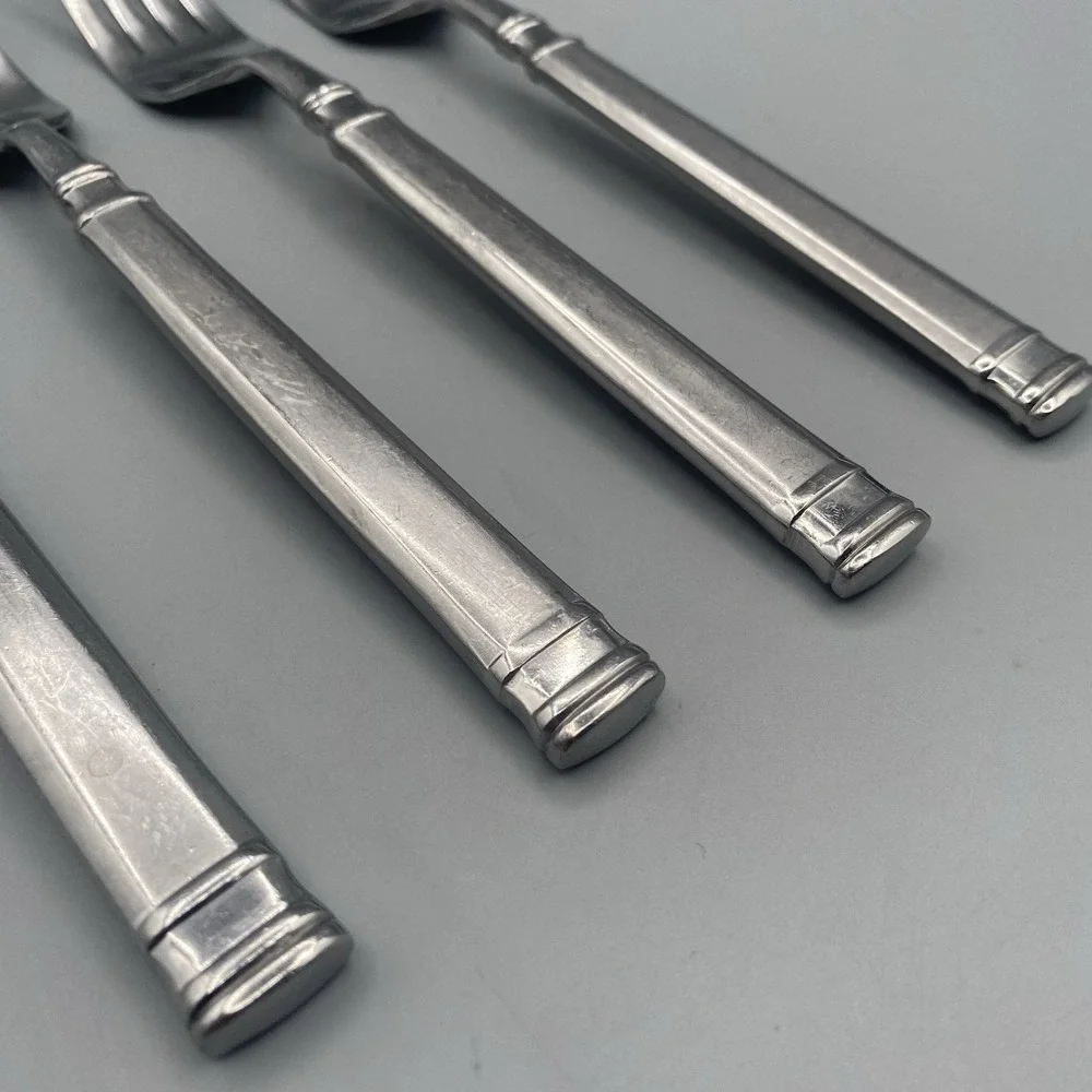 Hampton Silversmiths OPTIMUM  4pcs Dinner Forks Frosted Stainless Flatware 8