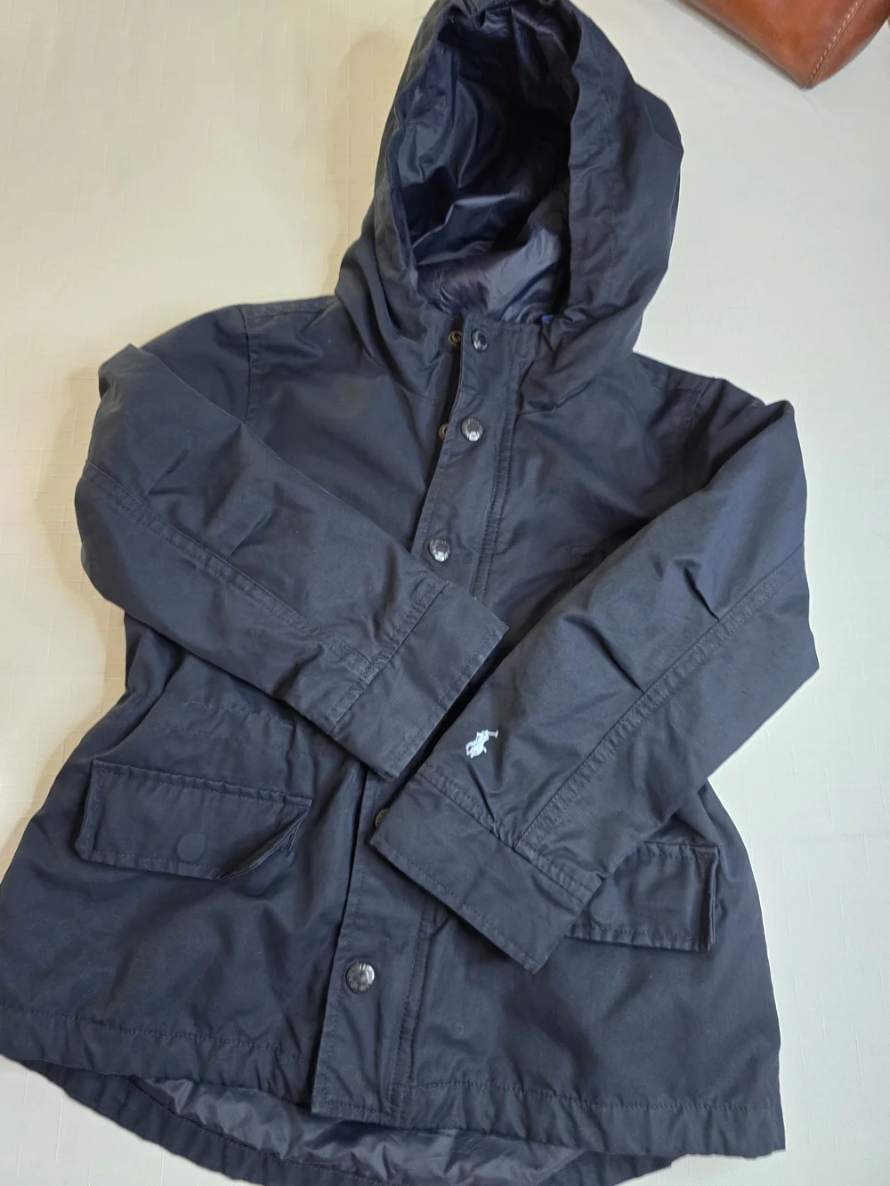 Kids Ralph Lauren Navy Blue Hooded Windbreaker Preppy Luxury