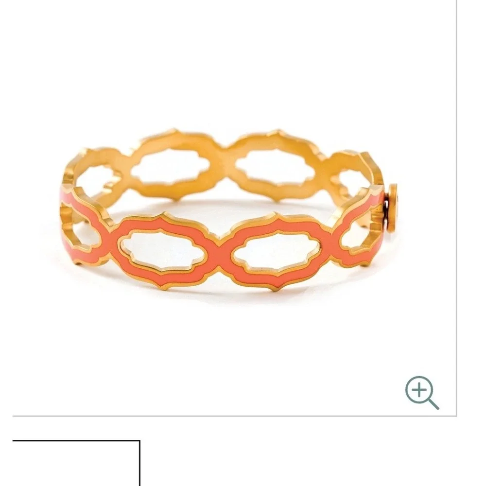 Coral Cut Cartouche Bangle‎ Fashion Spartina 449 OS Coral Gold bracelet
