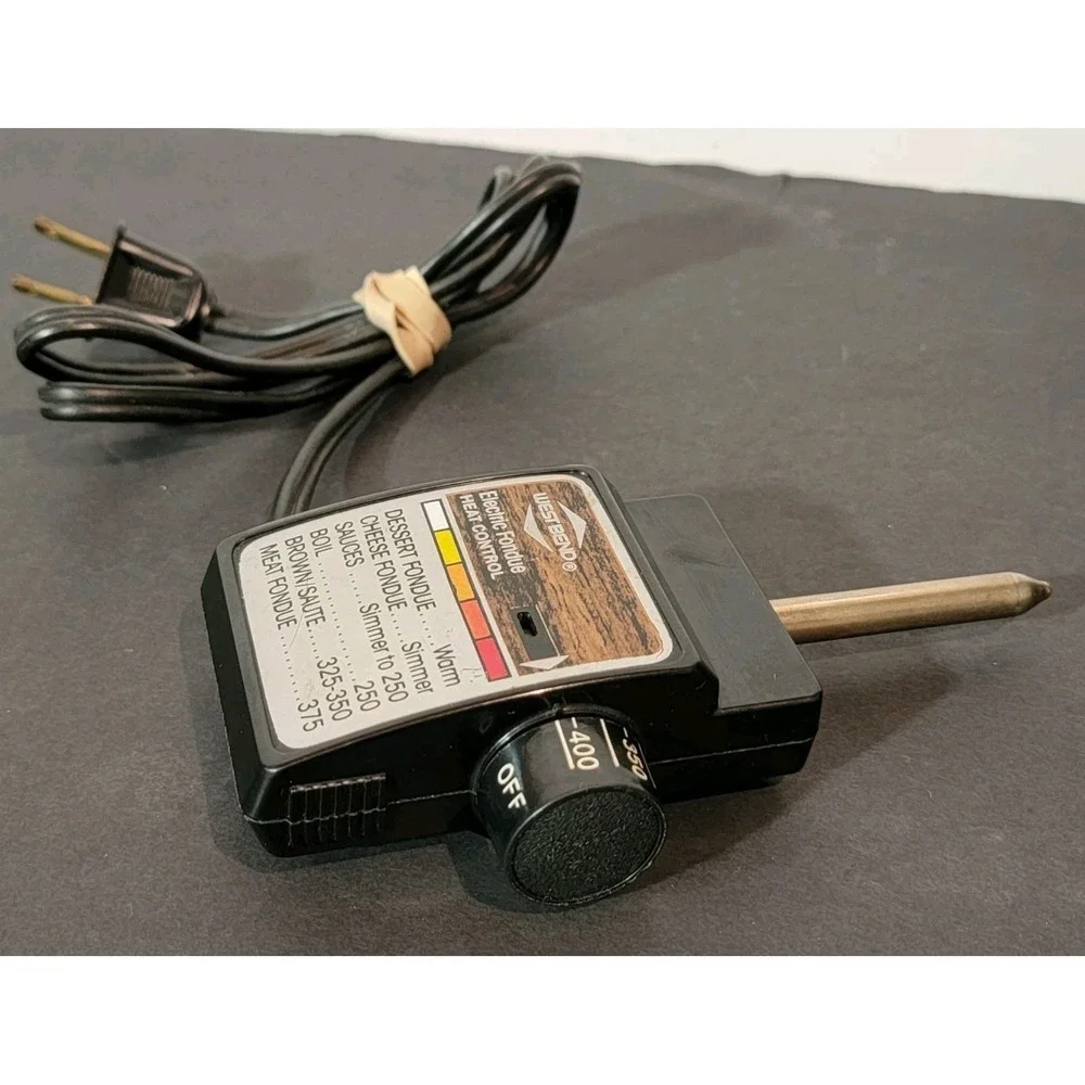 West Bend‎ Electric Power Cord Heat Control 1970's Fondue Pot Model #88502