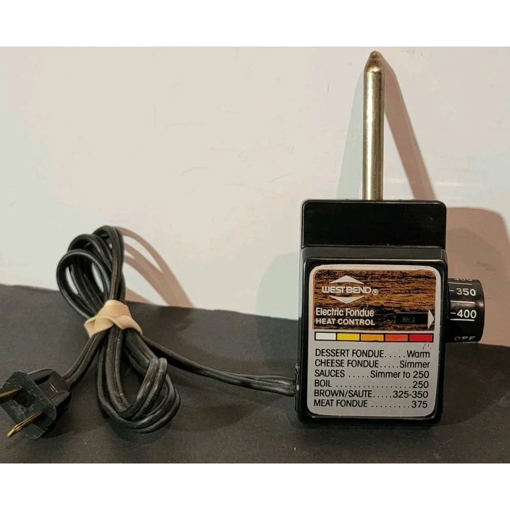 West Bend‎ Electric Power Cord Heat Control 1970's Fondue Pot Model #88502