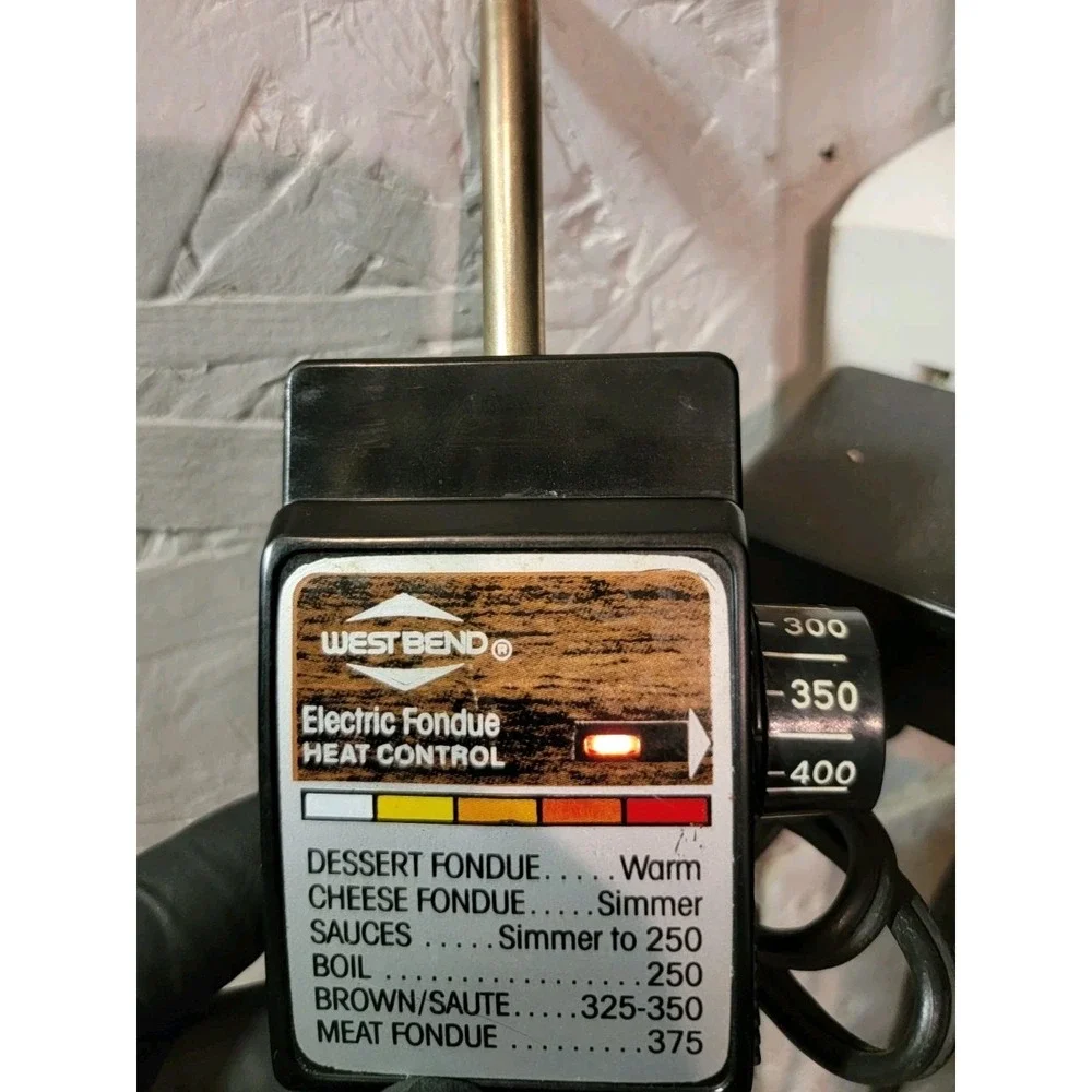 West Bend‎ Electric Power Cord Heat Control 1970's Fondue Pot Model #88502