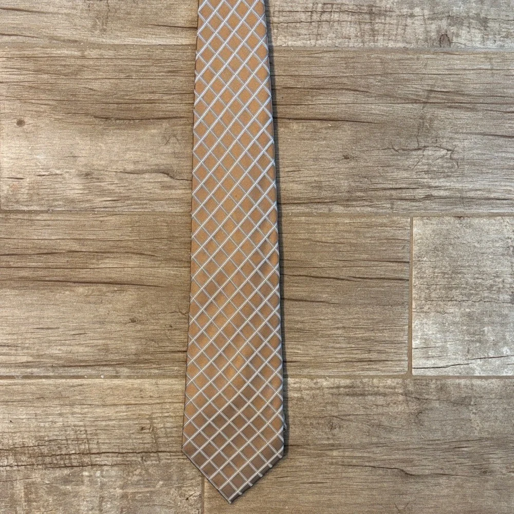 Axcess Elegant Tan Checkered Tie