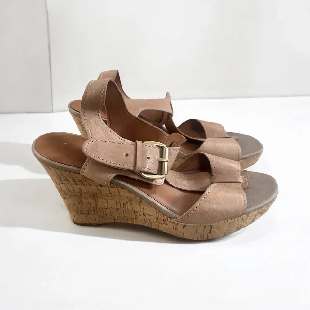 Womens Franco Sarto‎ Chaz Leather Sandals Wedges size 10