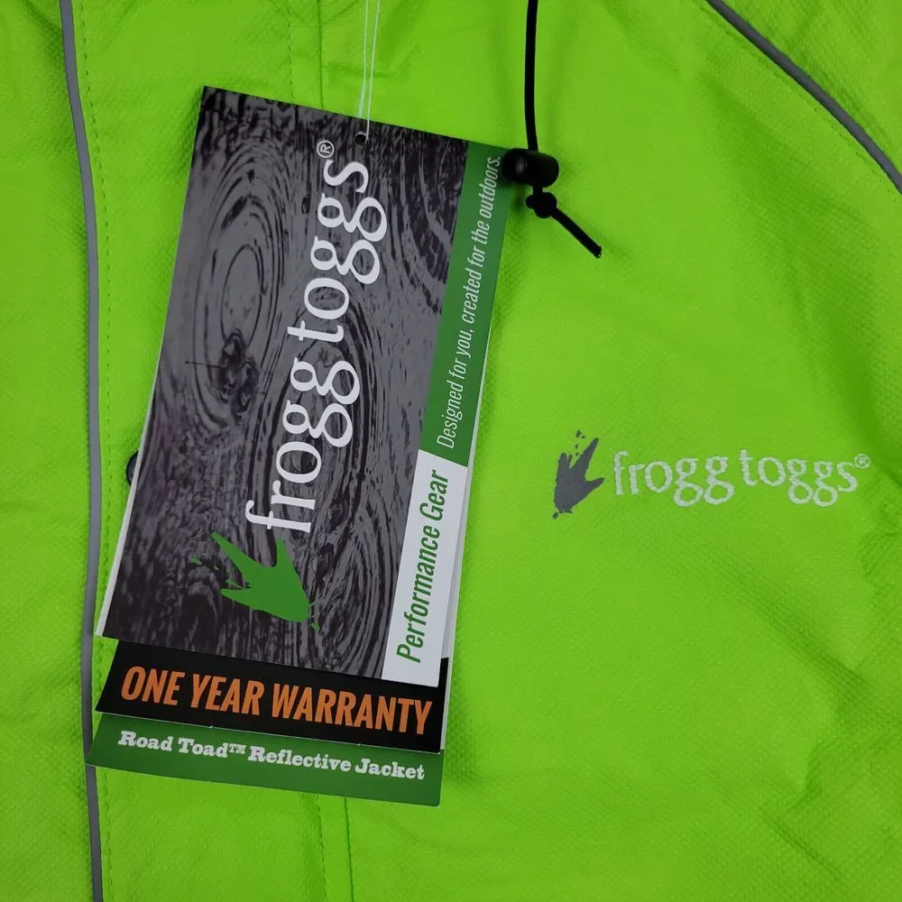 Frogg Toggs Road Toad Reflective Jacket Mens‎ Small Hi-Vis Green FT63133-48 NEW