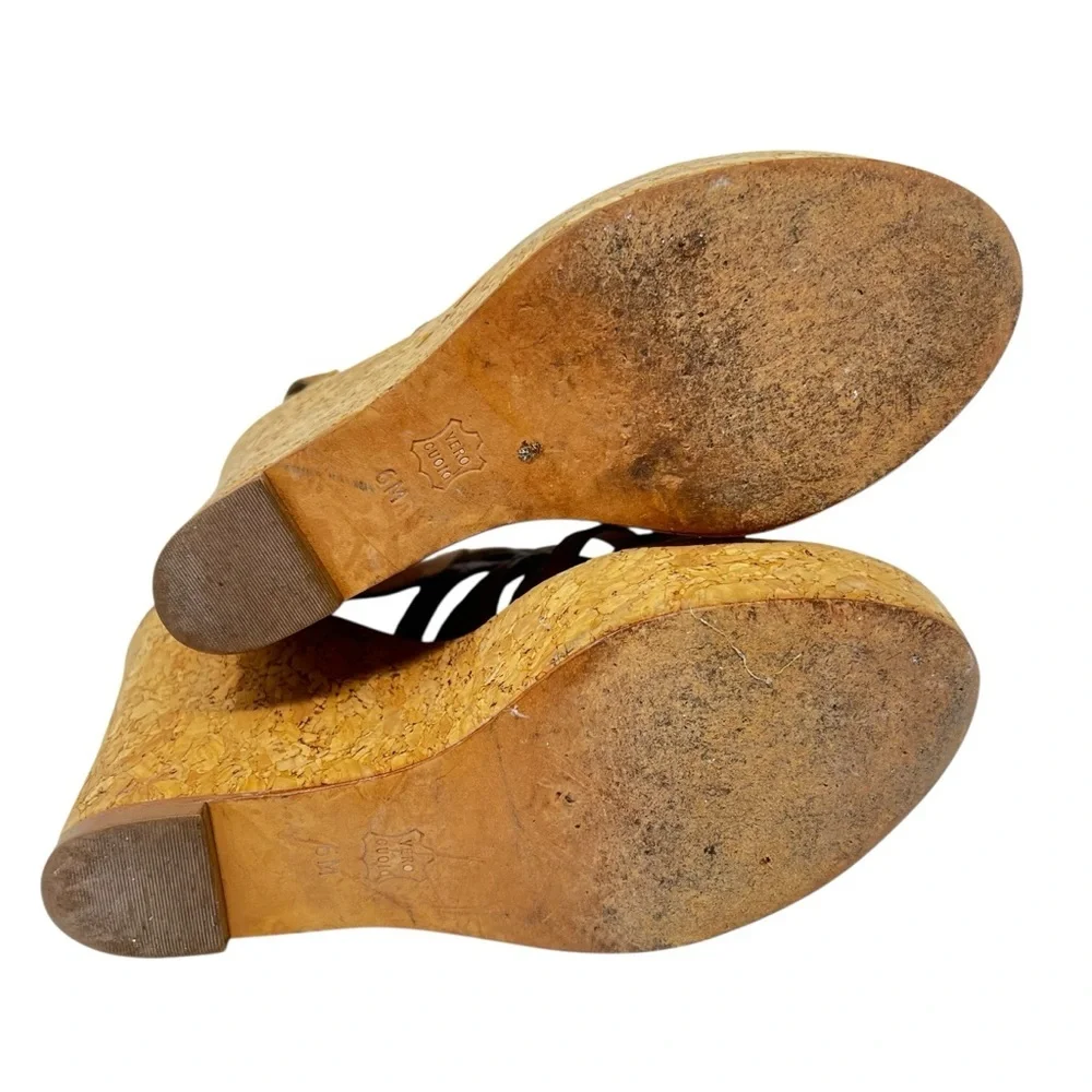 Tory Burch Brown Cork Wedge Sandals