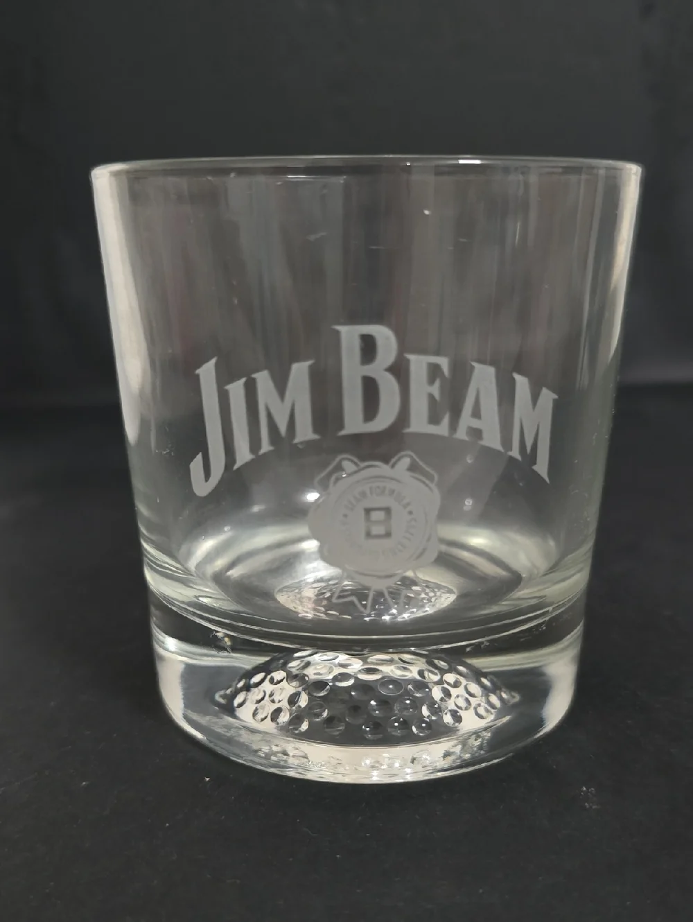 Jim Beam Etched Whiskey Golfball Glass
