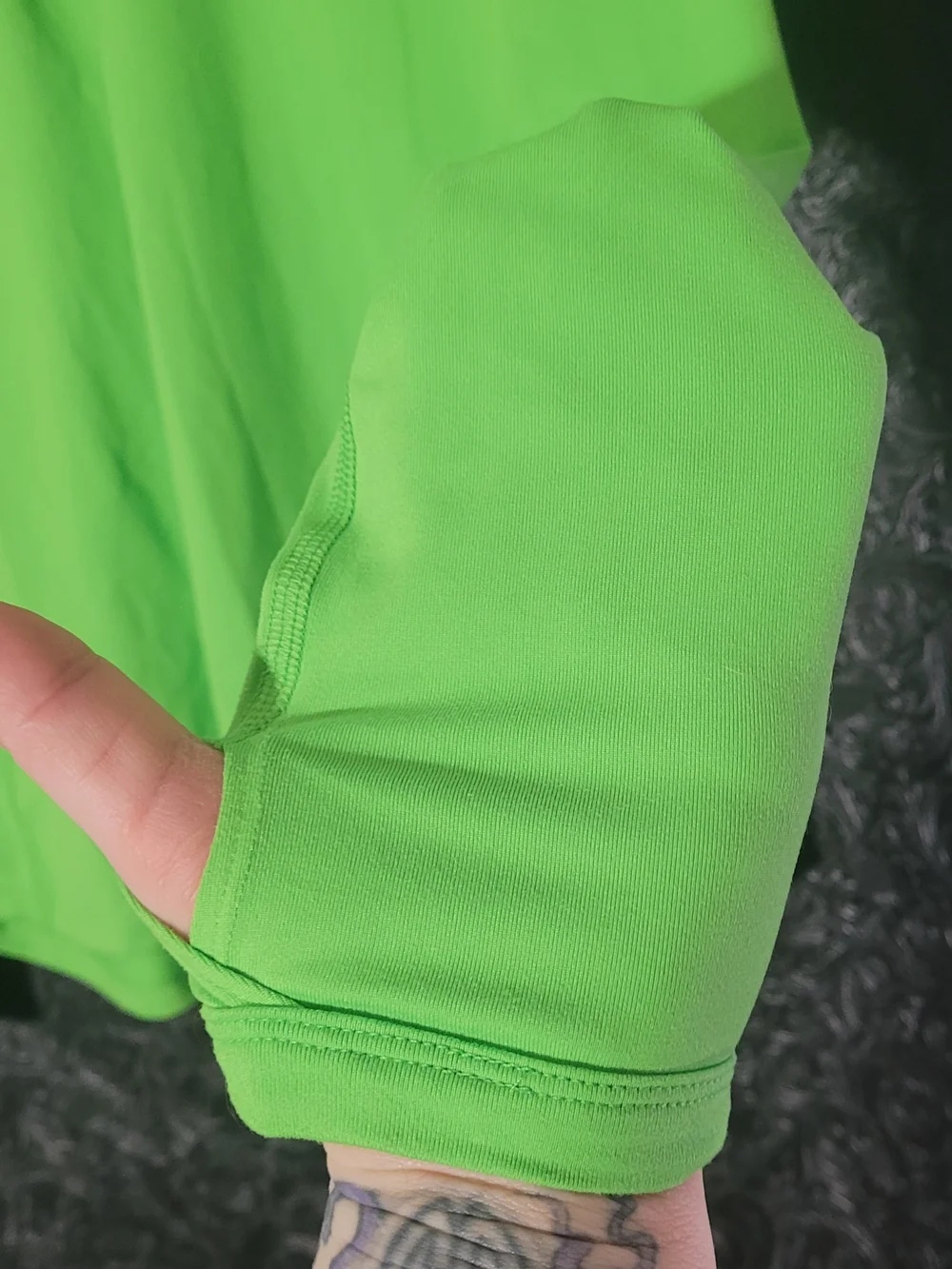 Nike Women's Element Neon Green Dri-FIT Quarter Zip & Thumb Holes