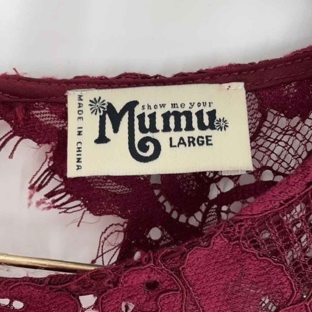 SHOW ME YOUR MUMU ALICE lace berry merlot dress