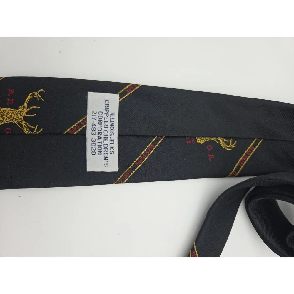Elks Club ILLinois Children's Necktie Black Elk's Corp Men's Tie Classic