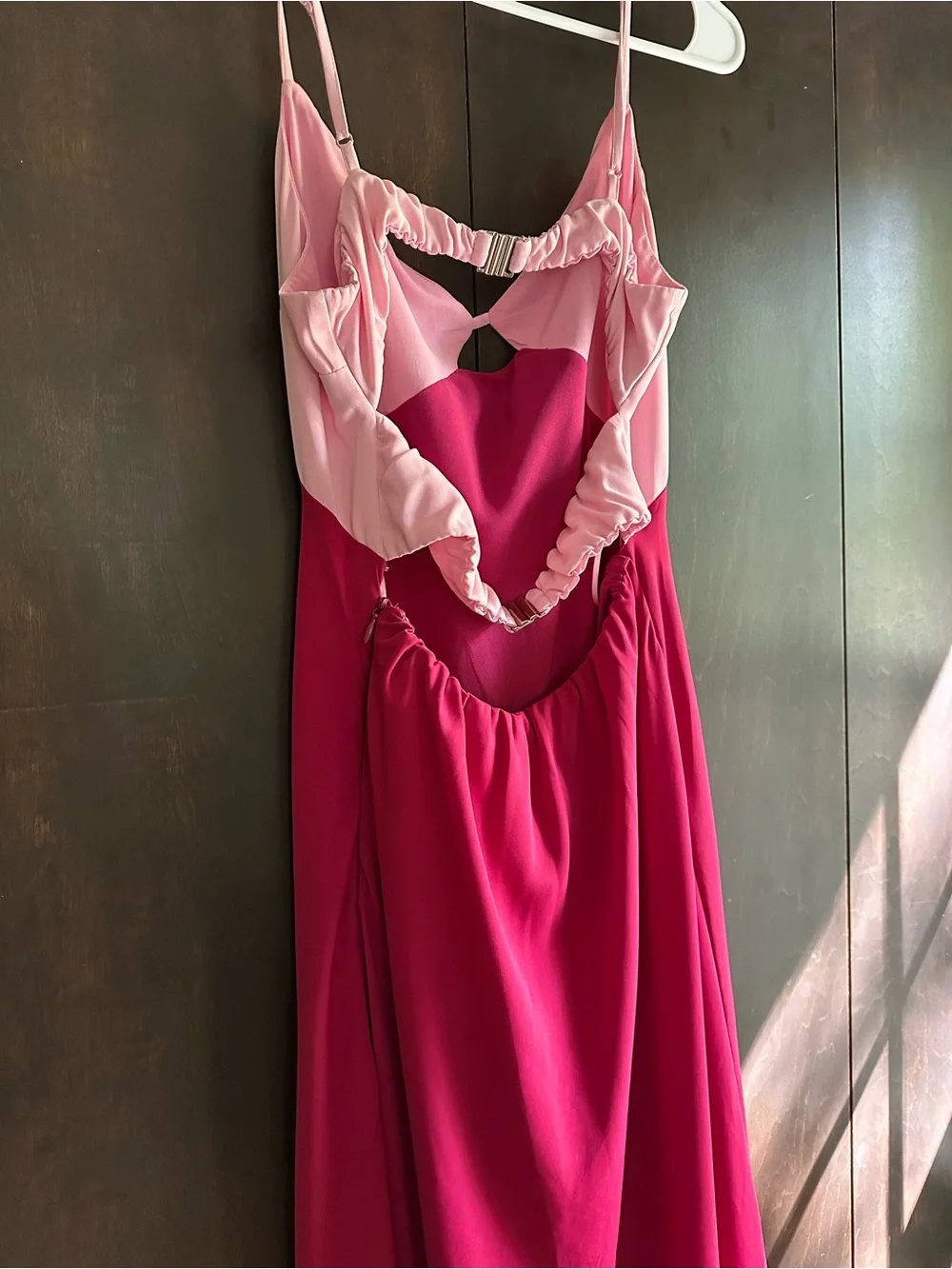 Abercrombie & Fitch Two-Tone Pink Maxi Slip Dress