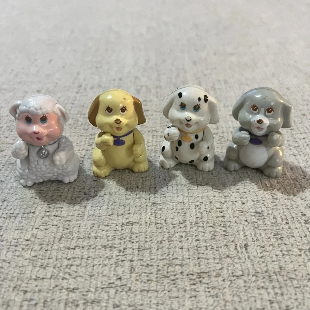 Kenner Itzy Bitzy Pals Pick Your Pet‎ Lamb & 3 Dogs Vintage 1993 Figures