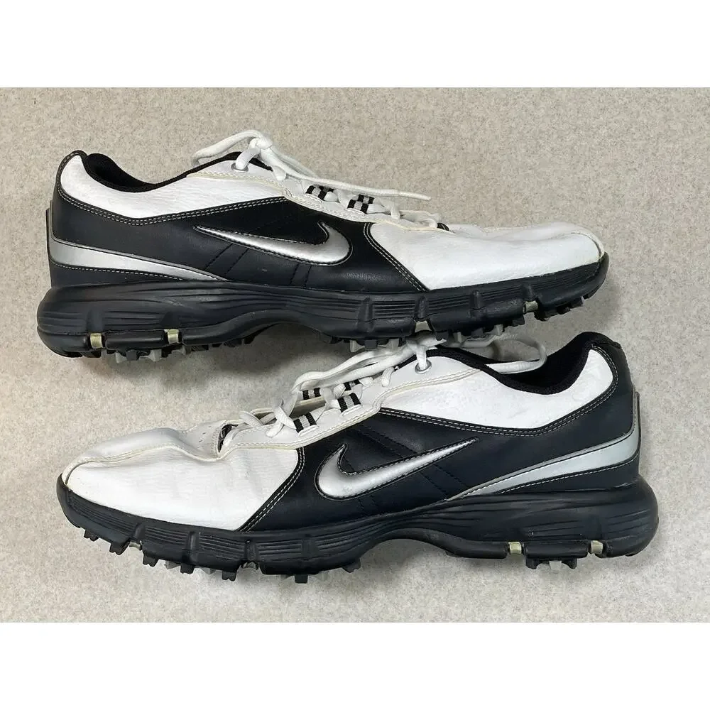 Nike Golf Shoes Men's Size 11.5 Power Channel TAC White Black Leather 317682-102