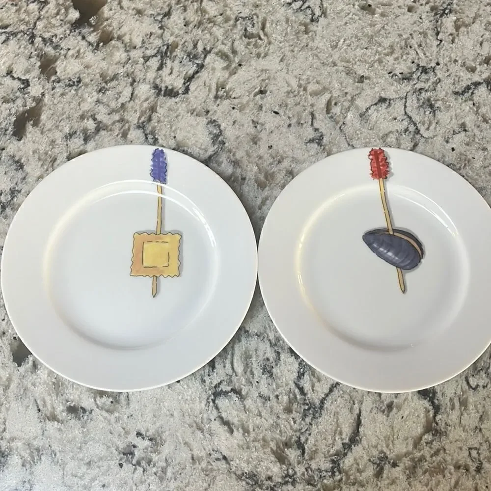 Nancy Green for Crate & Barrel Tidbits Appetizer Plates set of 2