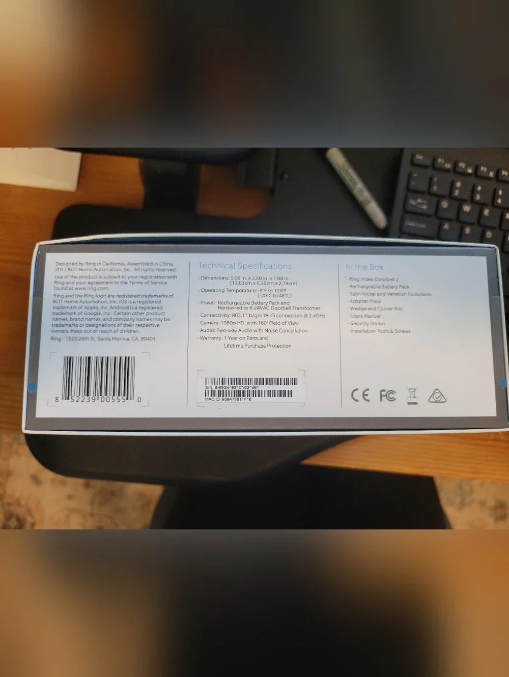 Ring video doorbell