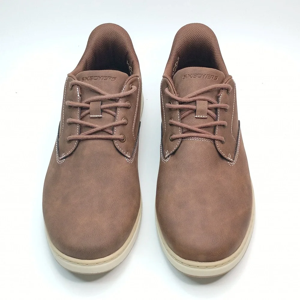 Skechers Swift Fit Hands Free Slip-ins Men Size 12 Brown Synthetic Leather