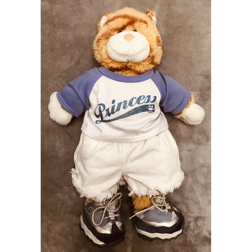 Vintage 2002 Build A Bear Orange Cat With Outfit Sketchers‎ Shoes BABW