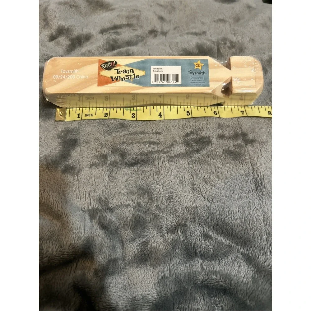 Neato!‎ Classics Wooden Train Engine Whistle Toy by Toysmith Age 3+ Natural Wood
