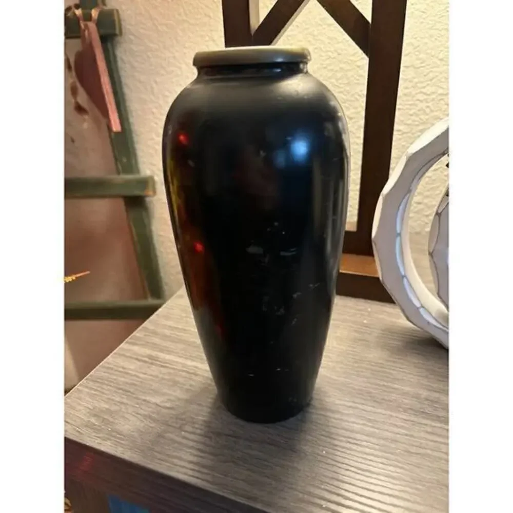 Vintage‎ Japanese gold etched metal vase