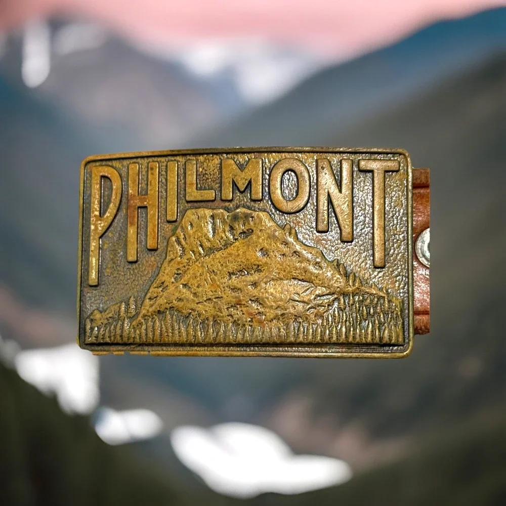VTG Philmont Scout Ranch Leather Belt 32 Cimarron‎ NM Tooth of Time Brass Buckle