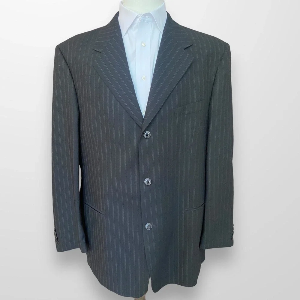 Bachrach Mens Blazer Sport Coat Three Button Casual Jacket 46L Wool Suit NEW VTG