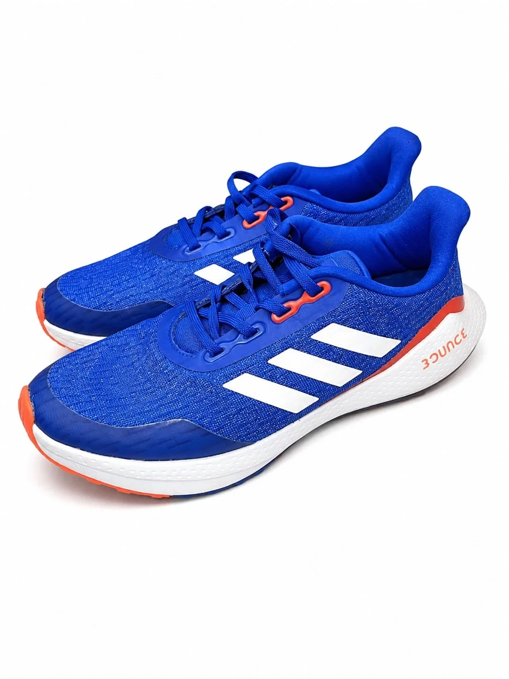 adidas Men Blue Running Sneakers with White Stripes and Orange Accents