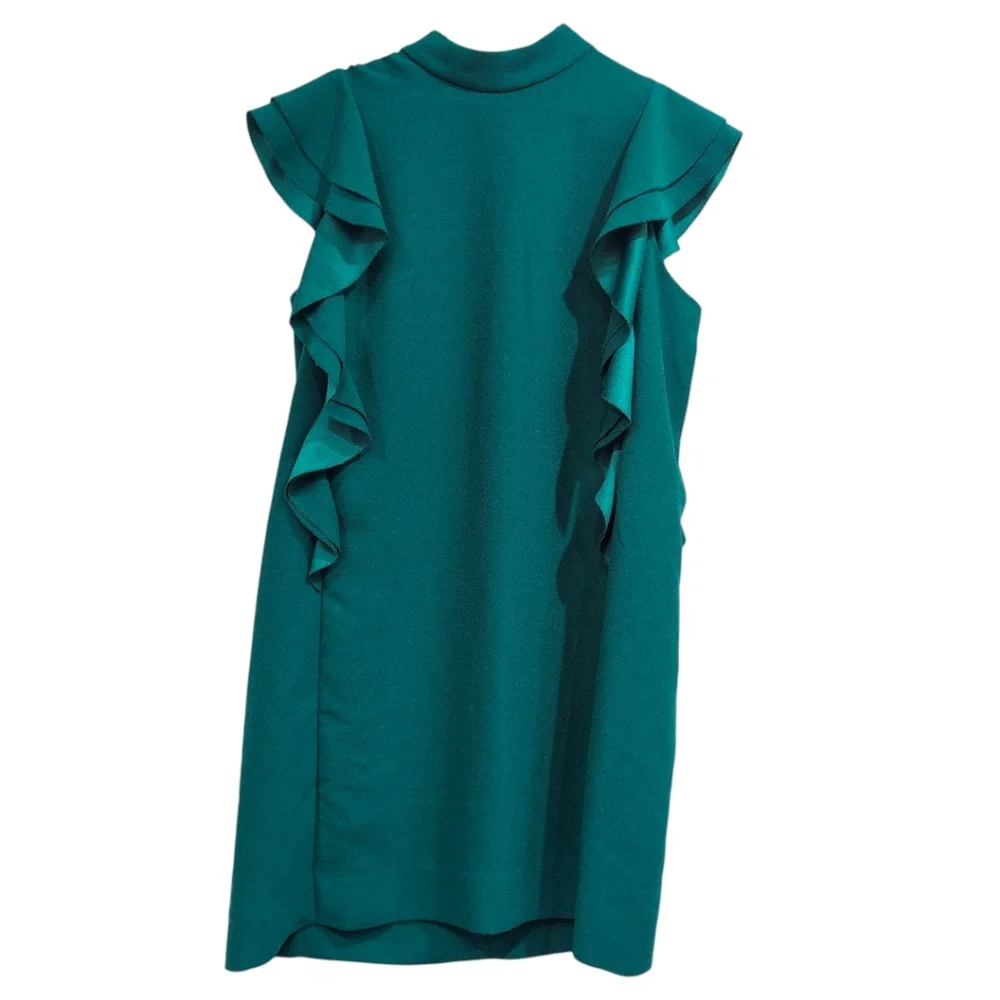 Kate Spade Satin Crepe Flutter sleeve green dress size 14