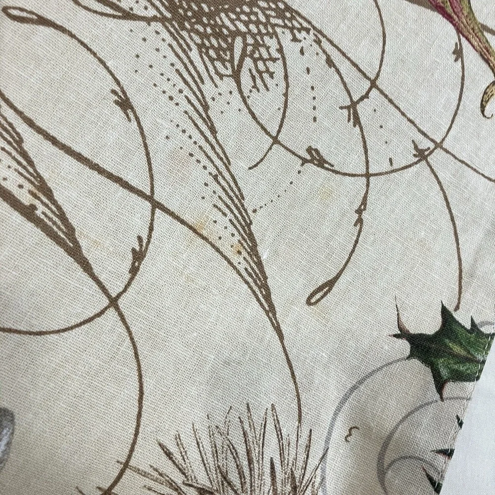 Pottery Barn Botanical Bird Table Runner Linen Blend Holiday Christmas 18X90
