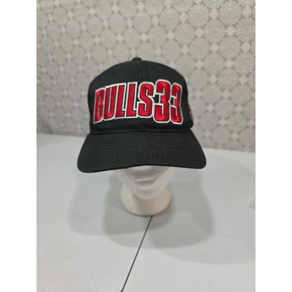 Chicago Bulls 33 Pippen‎ Starter Black Red Embroidered Snapback Hat Cap NBA