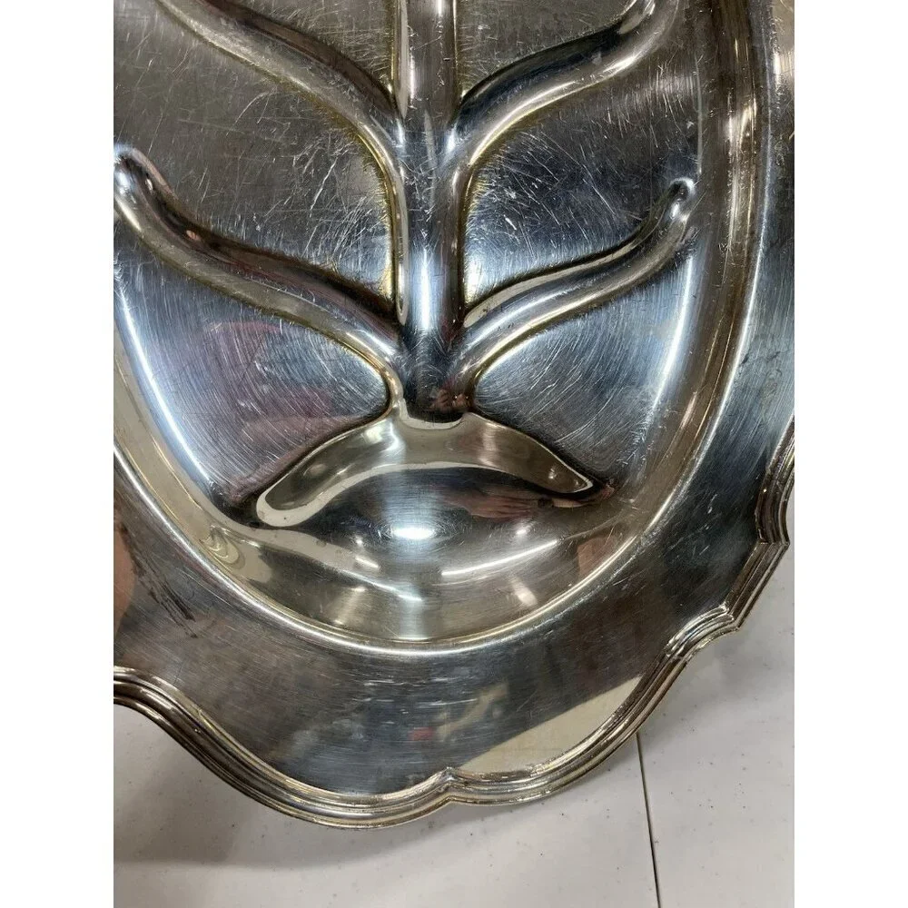 Antique Silver Meat Platter with 