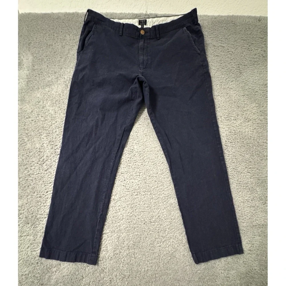 J. CREW‎ Sutton Chino Pants Mens 38 Navy Blue Flat Front Dress Slacks Trousers
