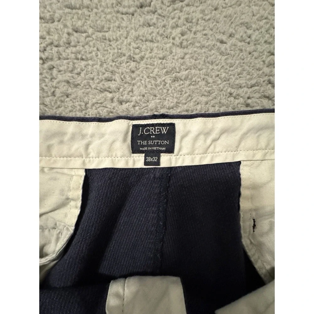 J. CREW‎ Sutton Chino Pants Mens 38 Navy Blue Flat Front Dress Slacks Trousers