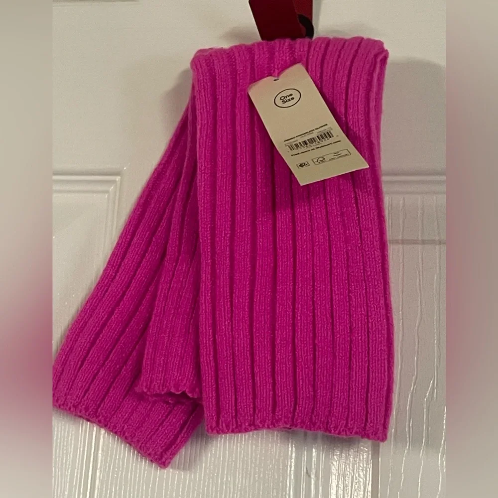 🔴 3/$12 🔥 NWT No Boundaries Hot Pink Ribbed‎ Fingerless Gloves OS Y2K