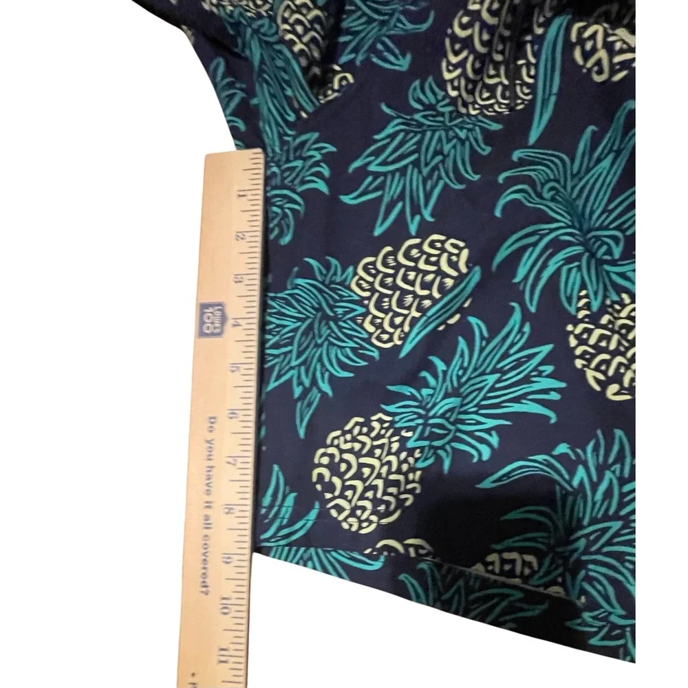 Old Navy California Mens Pineapple Print Board Shorts Navy Blue Swim Trunks sz32