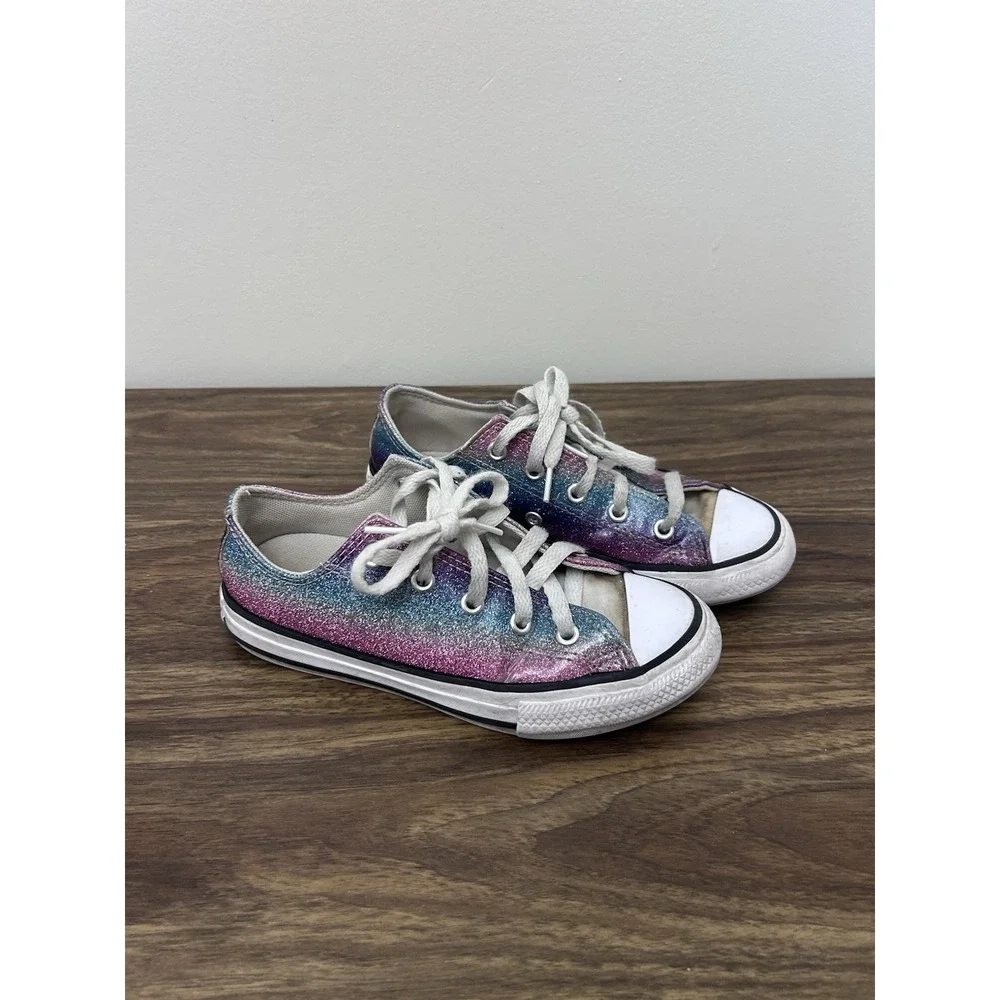 Converse‎ Youth 1 Chuck Taylor All Star Low Rainbow Glitter Shoes Sneakers