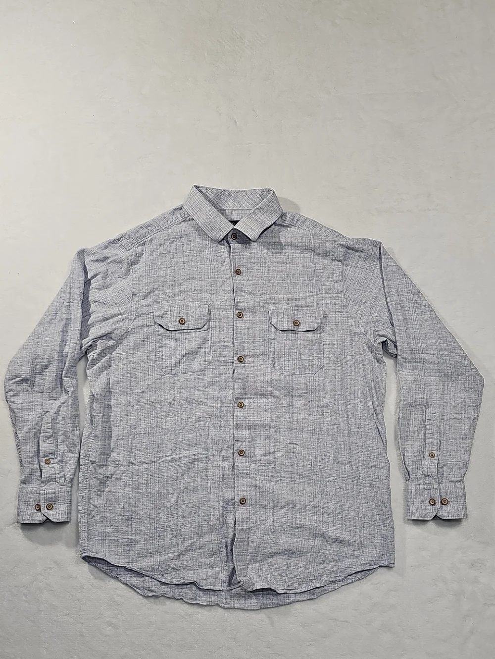 Hart Schaffner Marx Light Blue Button-Front Casual Shirt