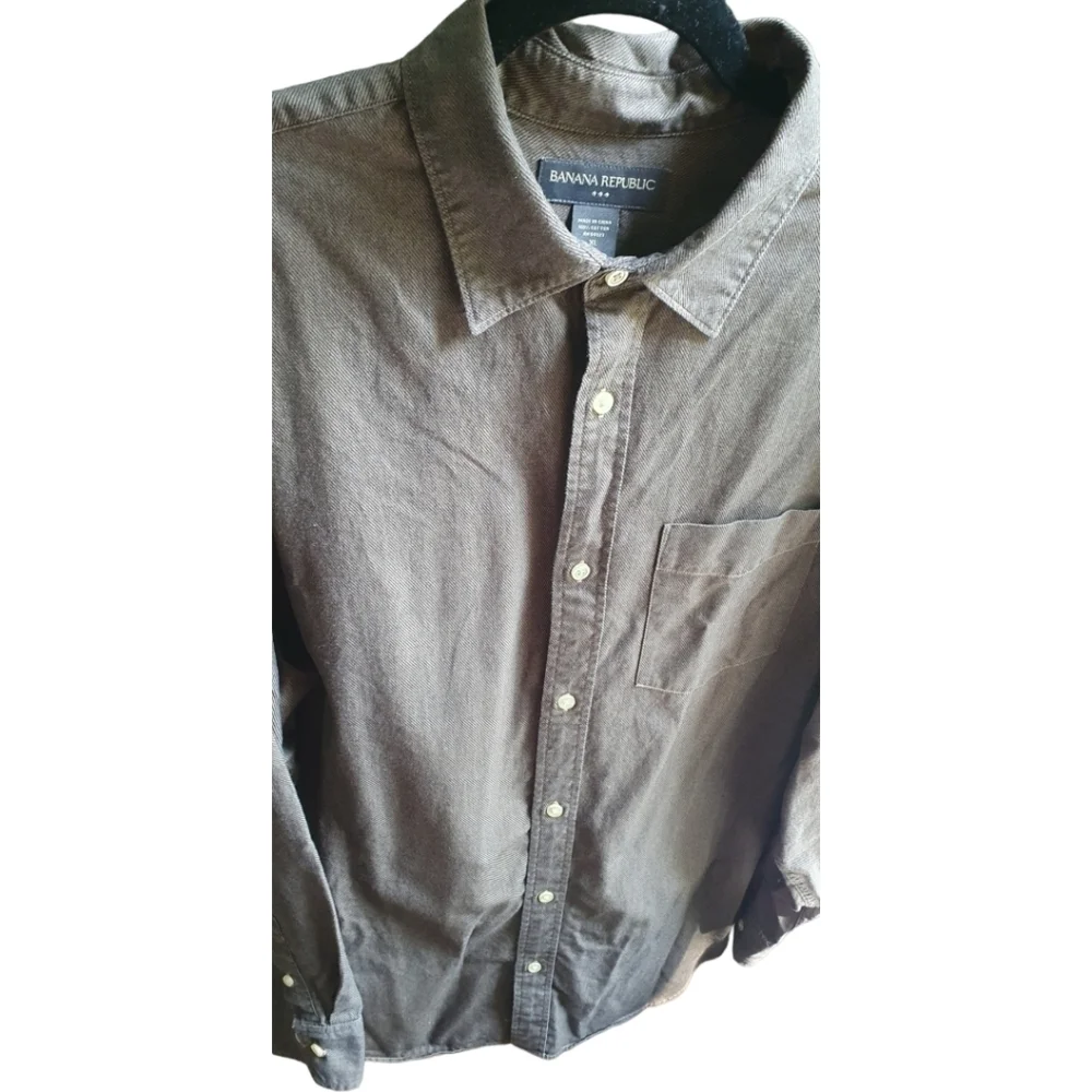 BANANA REPUBLIC Button Down‎ Dress Shirt Brown Men's Size XL