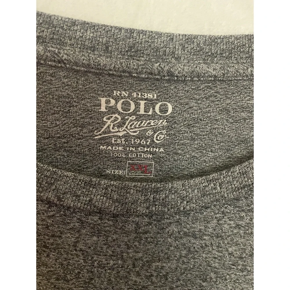 Polo R. Lauren & Co. Mens Size XXL Shirt‎ Gray Long Sleeve Round Neck Cotton
