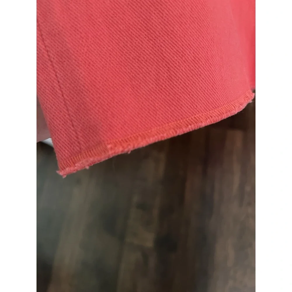 J Peterman Mens 38X38 Coral Salmon‎ Heavy Cotton Twill Unhemmed Pants Trousers