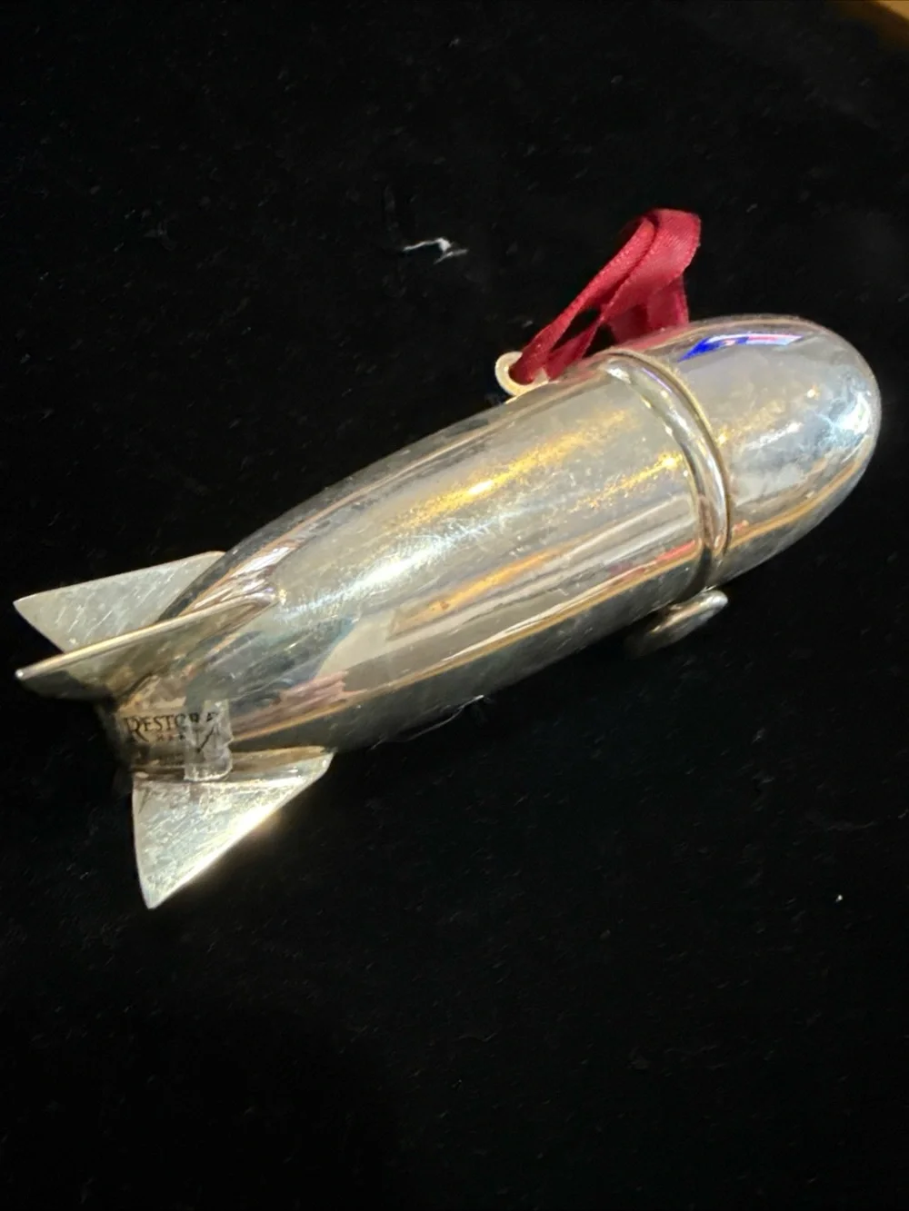 Silver plated Zeppelin Ornament/ liquor shaker.