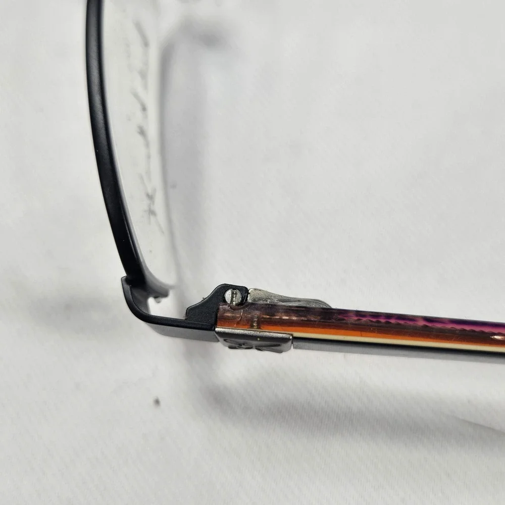 Nicole Miller Eyeglasses Black Frames‎ Leopard Print Arms 50-16-140 New