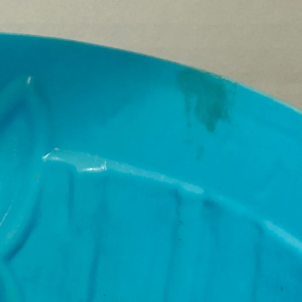 Vintage‎ Blue Plastic Easter Basket Bunny Face Handle Childrens Toy Storage