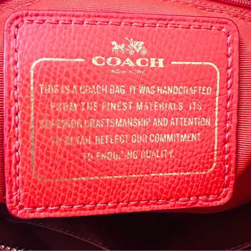 Coach #F37785 Vibrant Red Tote Bag