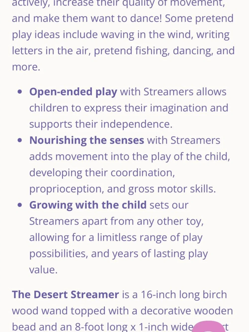 sarah’s silk play streamer