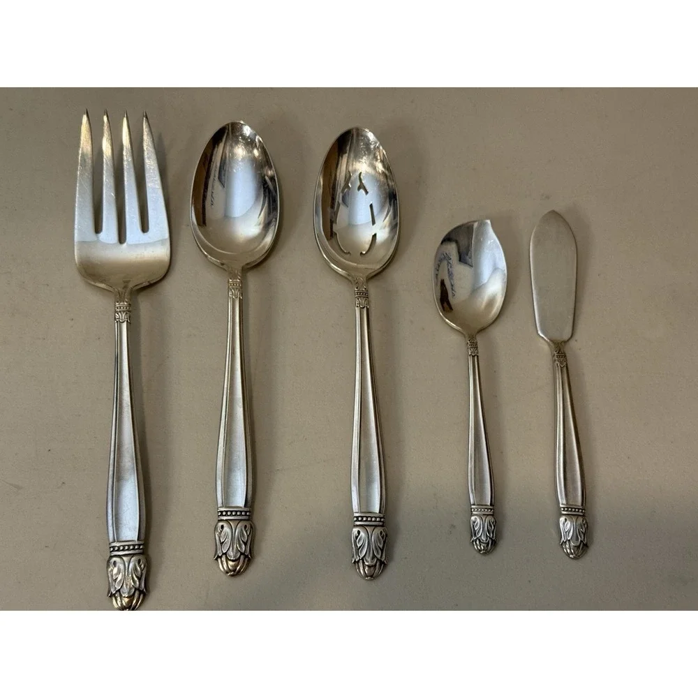 Vintage Danish Princess Silverplate 5-Piece Serving Set - Pristine Condition