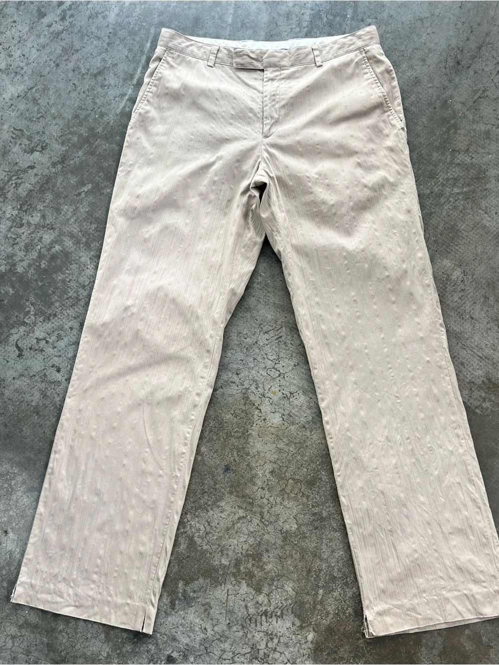 J Ferrar Modern Fit Beige Textured Cotton Dress Pants Size 34